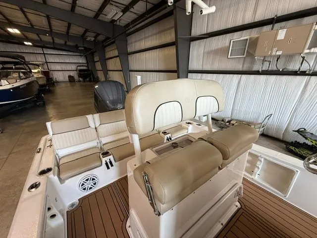 Slide: The Image of Interior view of a 2017 Sea Fox 240 Viper boat in a storage facility. - 7
