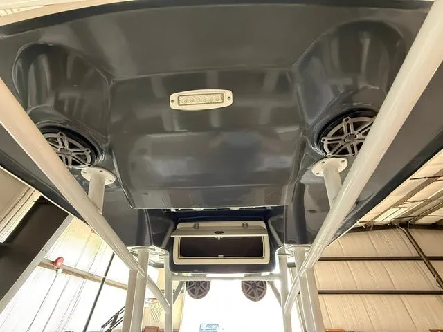 Slide: The Image of Underside of a 2017 Sea Fox 240 Viper boat with speakers. - 9