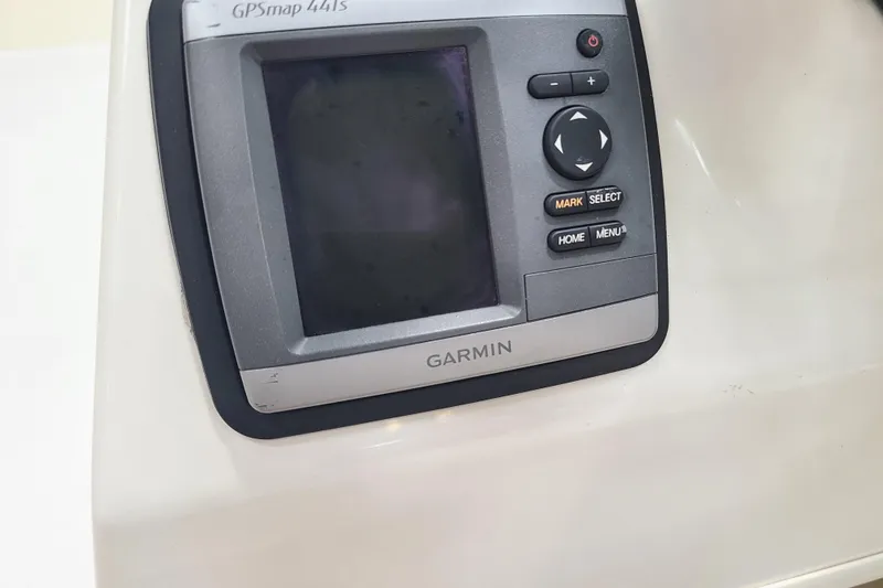 Slide: The Image of Garmin GPSMap 441s on 2013 Boston Whaler 170 Super Sport boat dashboard. - 10