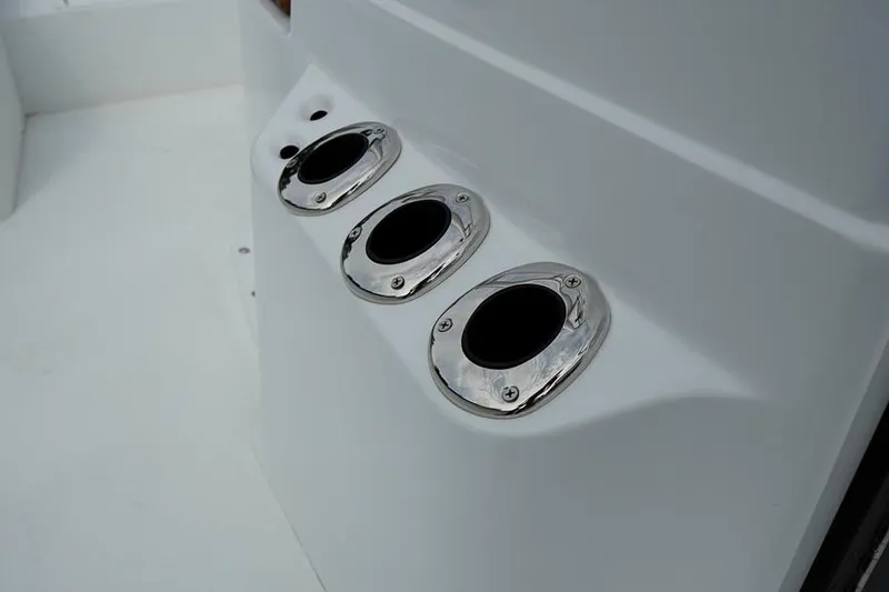 Slide: The Image of 2026 G3 Bay 21 GX Tunnel boat rod holders with sleek chrome finish. - 16