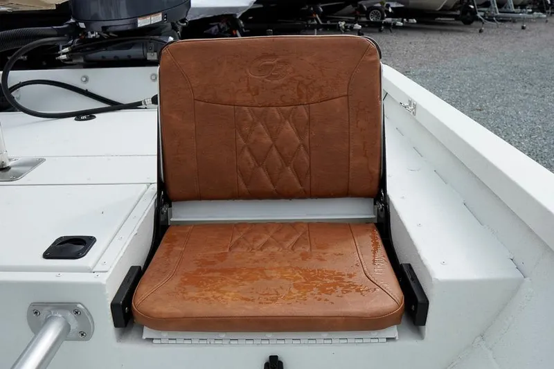Slide: The Image of Brown leather seat on 2026 G3 Bay 21 GX Tunnel boat. - 18