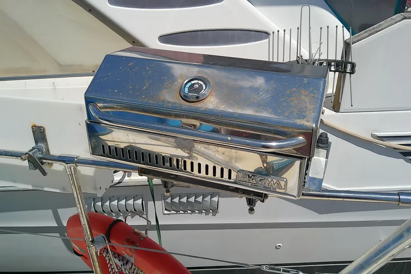 Slide: The Image of Stainless steel grill on a 1972 Morgan Out Island 41 sailboat deck. - 16