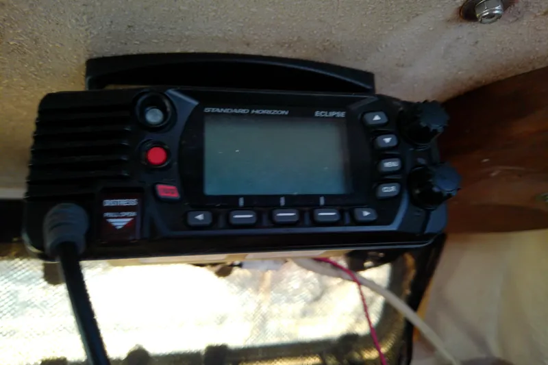 Slide: The Image of Standard Horizon Eclipse radio on a 1972 Morgan Out Island 41 sailboat. - 47