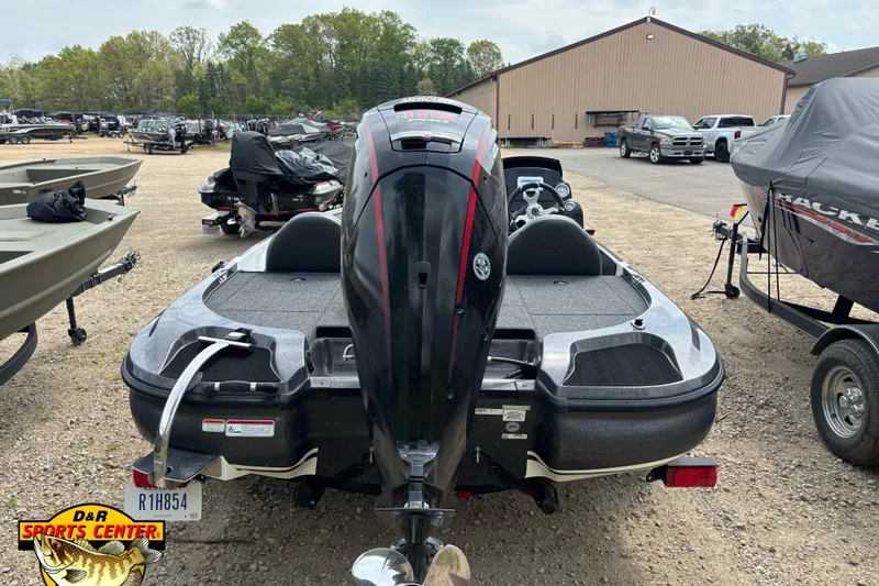 Slide: The Image of ```markdown Rear view of a 2025 Nitro Z17 boat at D&R Sports Center. ``` - 4
