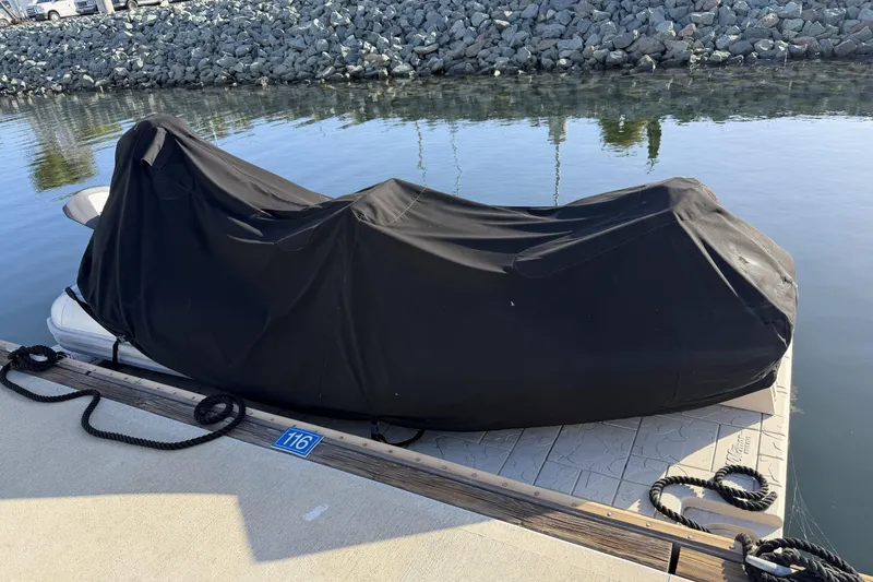 Slide: The Image of Covered boat docked at marina, Meridian 490 Pilothouse, 2004 model. - 28