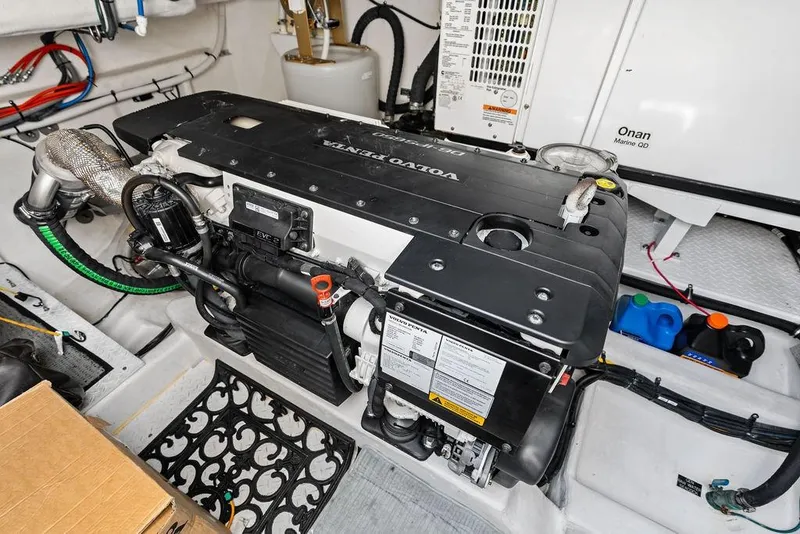 Slide: The Image of Engine room of 2022 Cruisers Yachts 46 Cantius with Volvo Penta engine. - 48