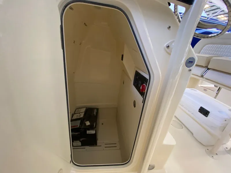Slide: The Image of Interior of 2026 Scout 220 XSF with storage compartment. - 11