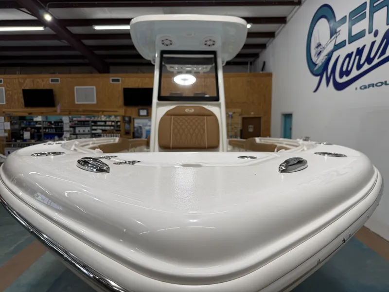Slide: The Image of Key West 239 FSR 2026 boat in showroom. - 28
