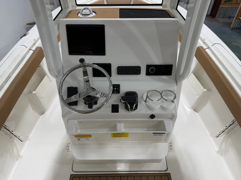 Slide: The Image of Helm console of Key West 239 FSR boat, model year 2026. - 5