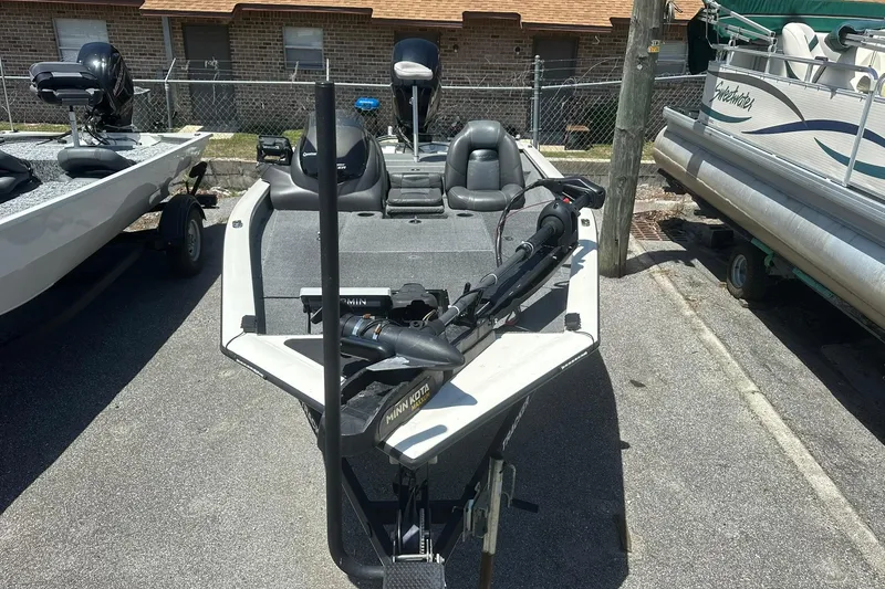 Slide: The Image of 2019 Tracker Pro Team 175 TXW Tournament Edition boat parked outdoors. - 3