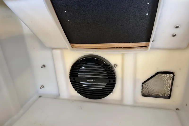 Slide: The Image of 2023 Barletta Lusso 23U interior detail with speaker and ventilation panel. - 45