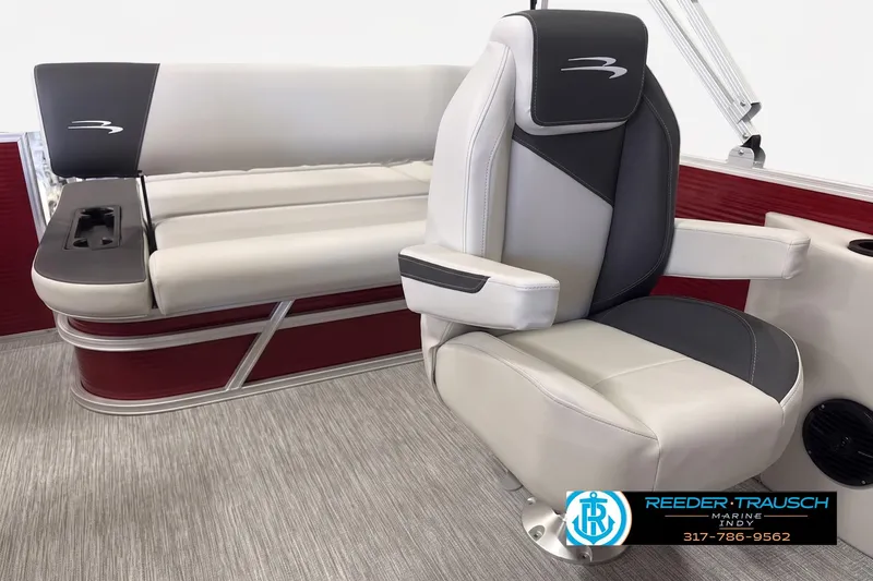 Slide: The Image of 2026 Bennington 22 SSB boat interior with plush seating and modern design. - 4