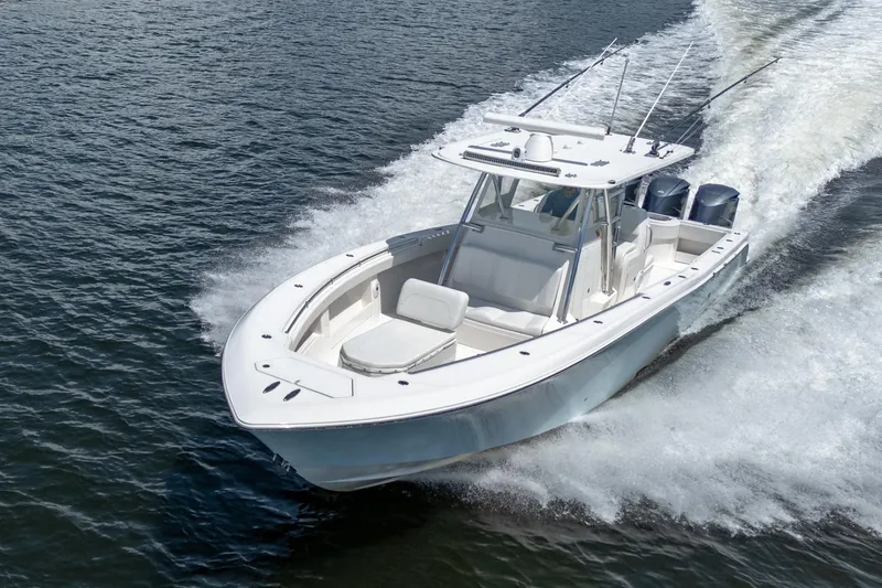 Slide: The Image of 2017 Invincible 39 Open Fisherman boat cruising on water. - 10