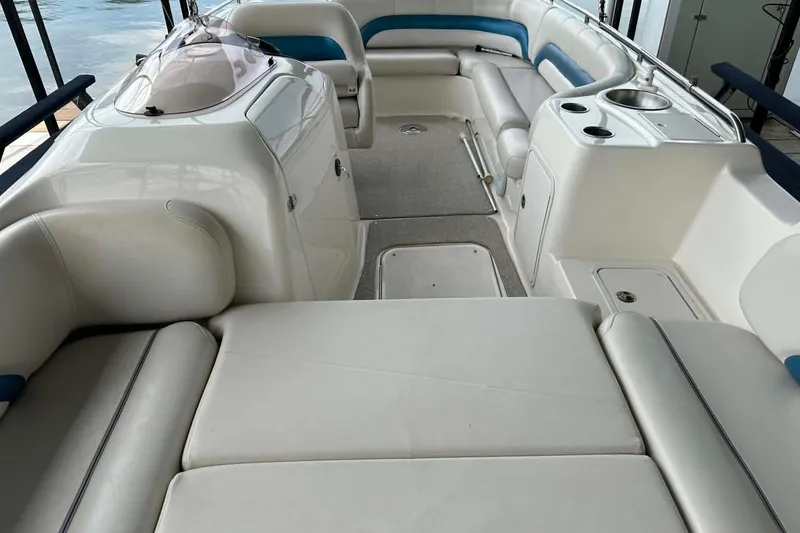 Slide: The Image of 2006 Hurricane FunDeck GS 232 OB boat interior with spacious seating and modern amenities. - 19