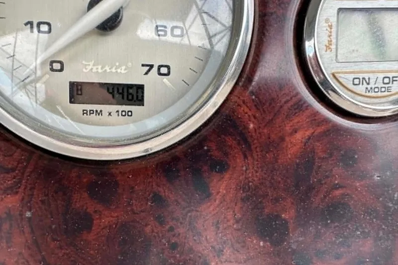 Slide: The Image of Close-up of 2006 Hurricane FunDeck GS 232 OB dashboard gauges. - 8