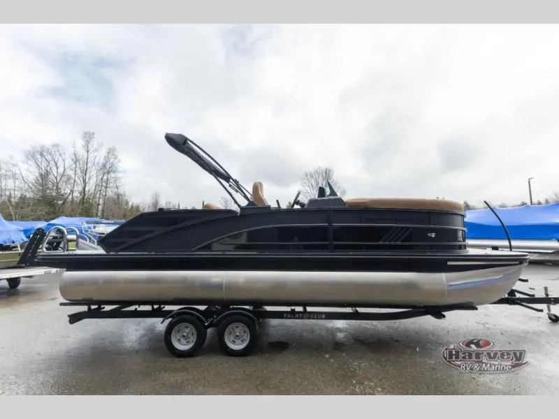 Slide: The Image of 2026 M Series 23 MSB pontoon boat on trailer outdoors. - 7