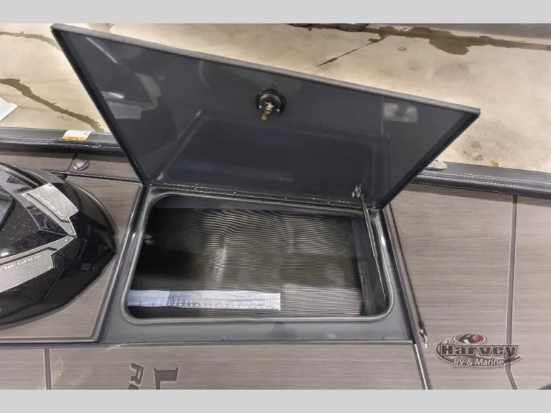 Slide: The Image of Renegade 1875 SS 2026 boat hatch open, Harvey RV & Marine. - 19