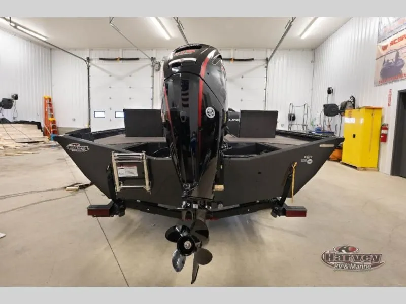 Slide: The Image of 2026 Renegade 1875 SS boat in workshop with outboard motor. - 6