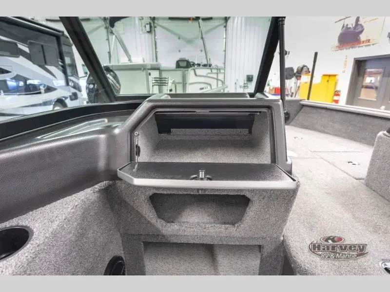 Slide: The Image of Interior of 2026 Impact XS 1775 Sport boat, gray upholstery. - 16