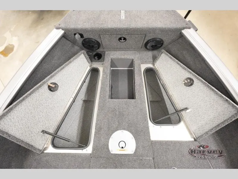 Slide: The Image of Interior view of 2026 Impact XS 1775 Sport boat with storage compartments. - 20