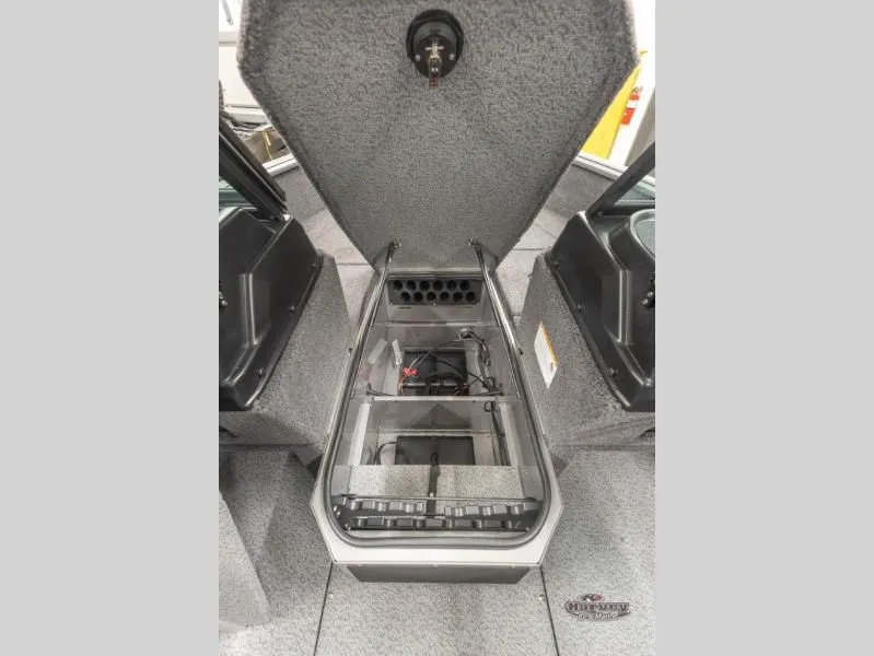 Slide: The Image of Interior view of 2026 Impact XS 1775 Sport boat storage compartment. - 22
