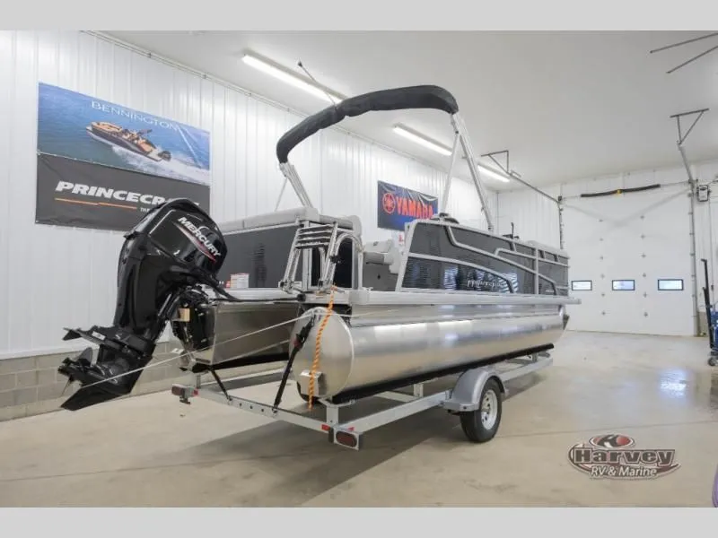 Slide: The Image of 2026 Vectra Classic 21 L pontoon boat in a garage. - 8