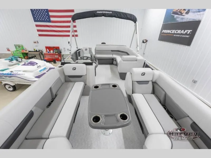 Slide: The Image of Interior view of a 2026 Vectra Classic 21 L pontoon boat. - 9