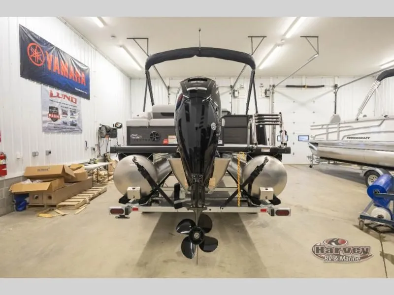Slide: The Image of 2026 Vectra Classic 21 RL pontoon boat in a workshop. - 7
