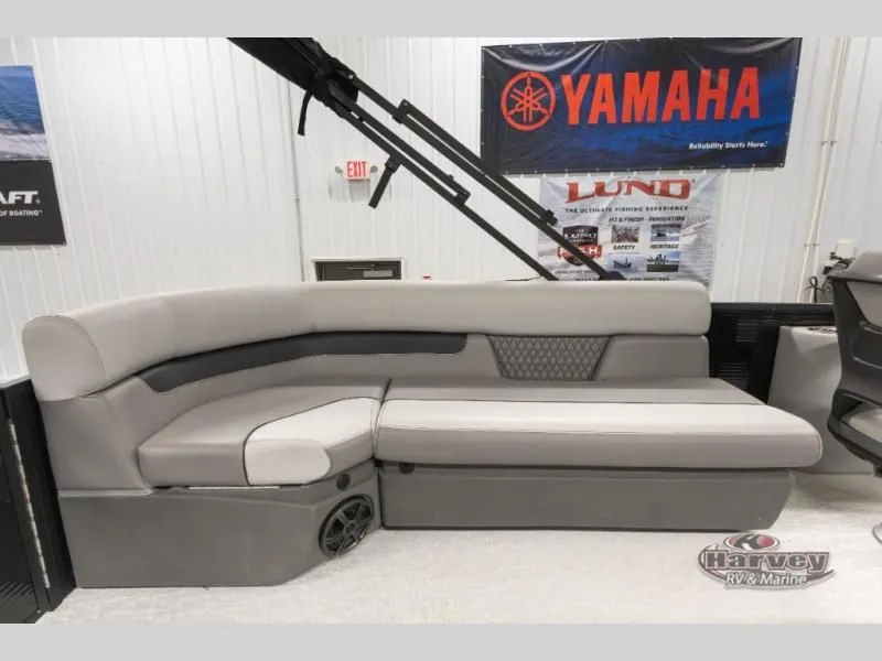 Slide: The Image of Interior of Vectra Classic 23 QL 2026 with gray seating area. - 13