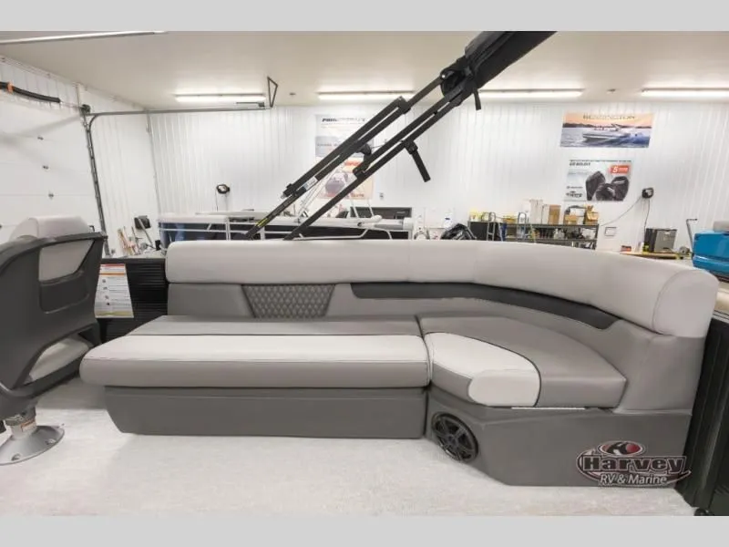 Slide: The Image of Interior of Vectra Classic 23 QL 2026 with gray upholstered seating. - 15