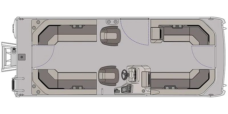 Slide: The Image of Floor plan of Vectra Classic 23 QL pontoon boat, 2026 model. - 2