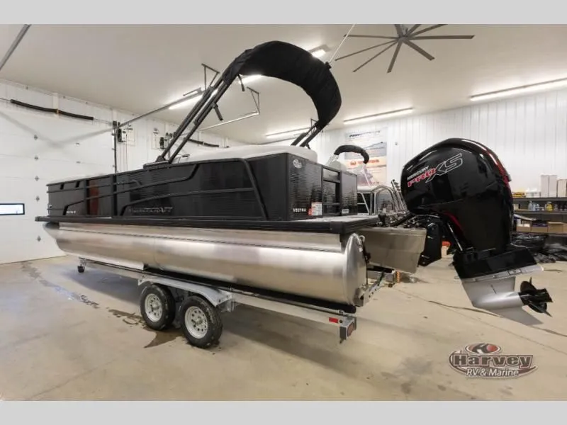 Slide: The Image of 2026 Vectra Classic 23 QL pontoon boat in a workshop. - 4