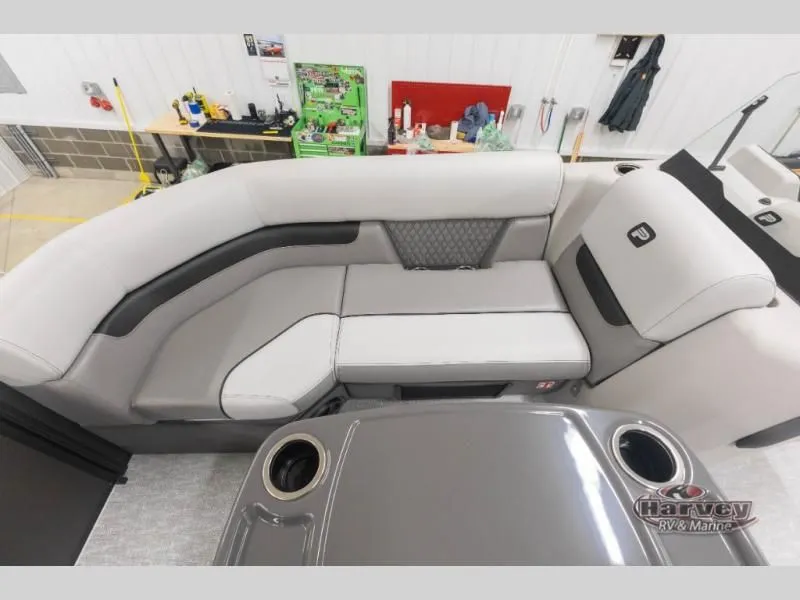 Slide: The Image of Interior of Vectra Speed 21 RL 2026 with gray upholstered seating. - 12