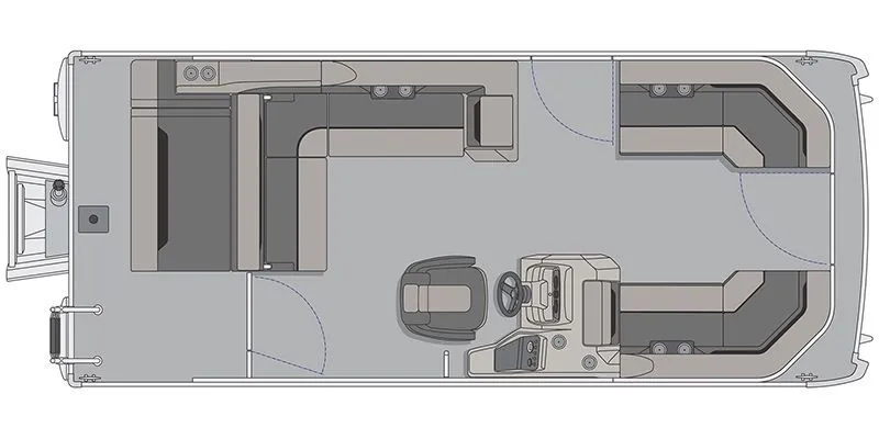 Slide: The Image of Floor plan of Vectra Speed 21 RL pontoon boat, 2026 model. - 2