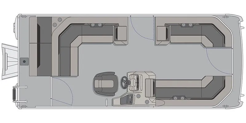Slide: The Image of Floor plan of Vectra Speed 21L pontoon boat, year 2026. - 2