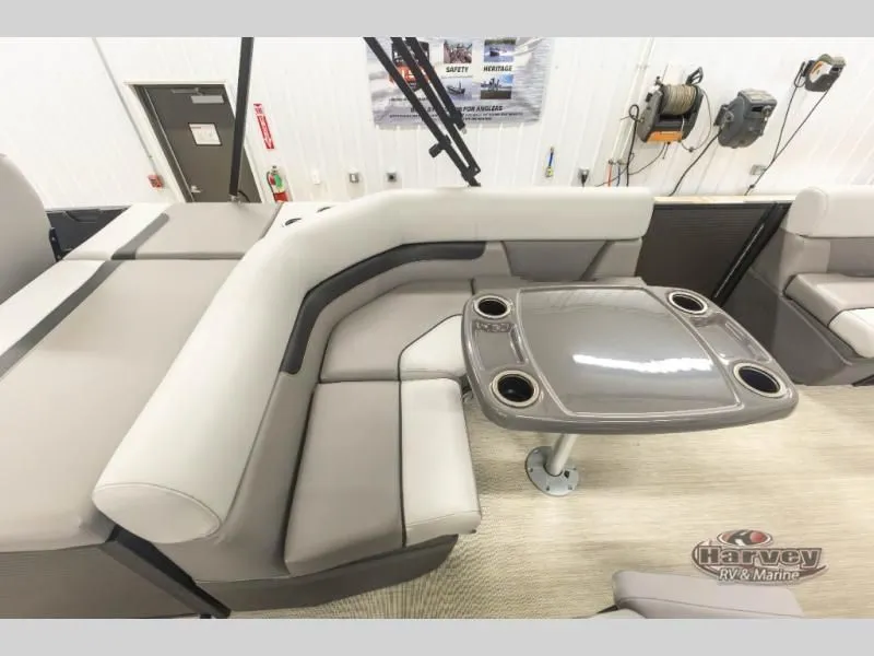 Slide: The Image of Interior of Sportfisher Sport 23-2RS 2026 with gray seating area. - 13
