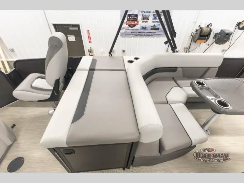Slide: The Image of Interior of Sportfisher Sport 23-2RS 2026 with gray seating. - 16