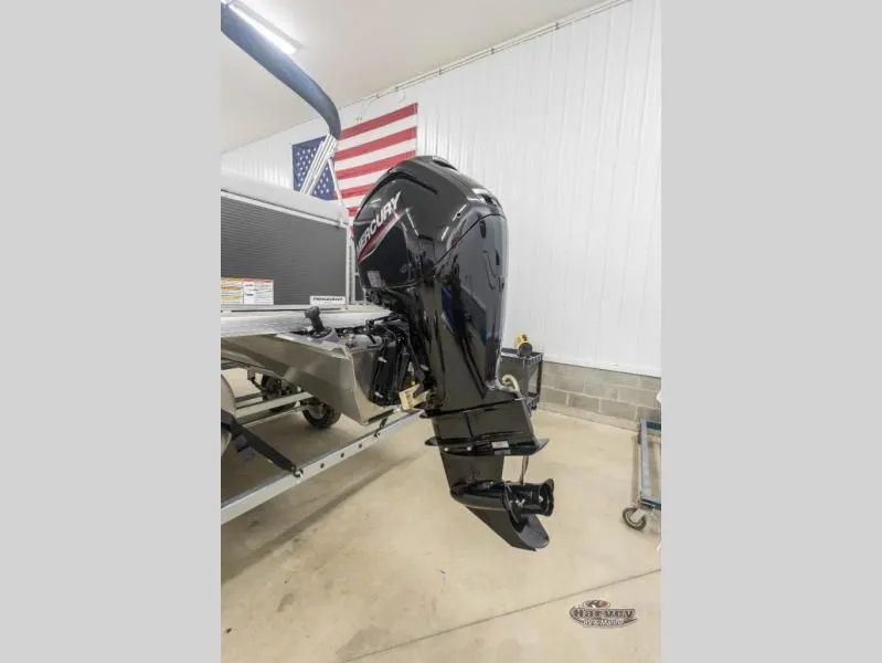 Slide: The Image of Sportfisher Speed 21-2S 2026 with Mercury outboard motor in workshop. - 5