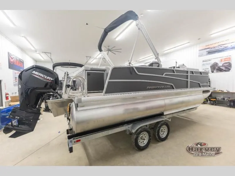 Slide: The Image of Sportfisher Speed 21-2S 2026 pontoon boat in a workshop. - 6