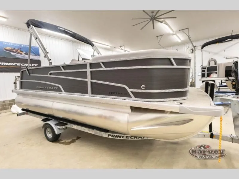 The Image of 2026 Vectra Classic 19 L pontoon boat in a workshop. - 1