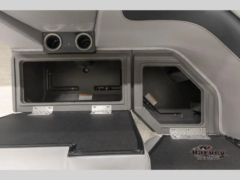 Slide: The Image of Interior of Sportfisher Speed 21-2RS 2026 with storage compartments and vents. - 13