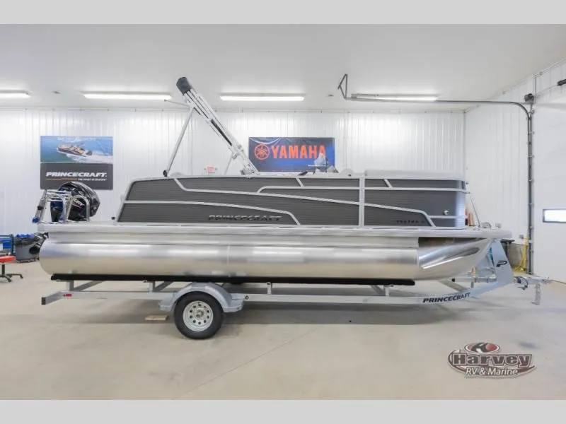 The Image of 2026 Vectra Classic 21 RL pontoon boat in a workshop. - 1
