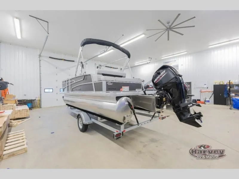 Slide: The Image of 2026 Vectra Classic 21 RL pontoon boat in workshop. - 6