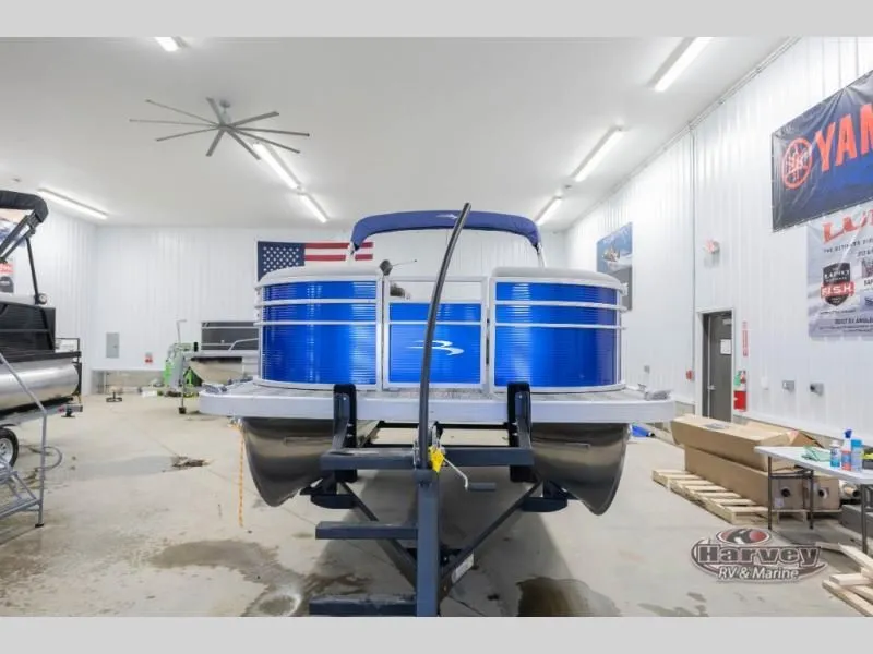 Slide: The Image of 2026 SX Series 20 SXLG pontoon boat in workshop. - 4