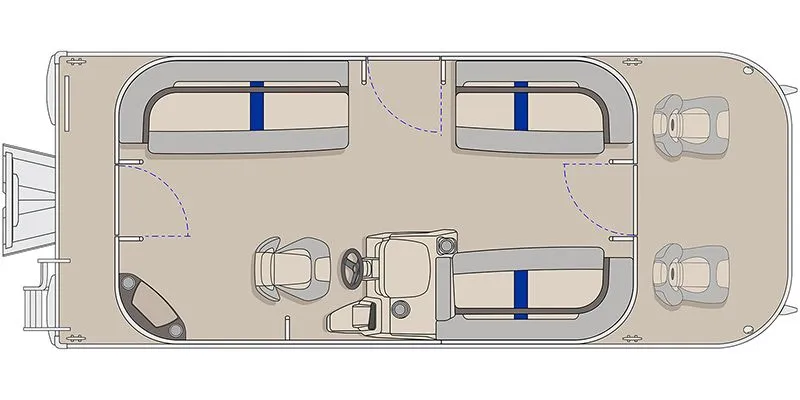Slide: The Image of 2026 Jazz 21-2S boat layout with seating and helm. - 2