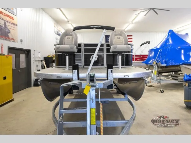 Slide: The Image of 2026 Jazz 21-2S pontoon boat in a workshop. - 3