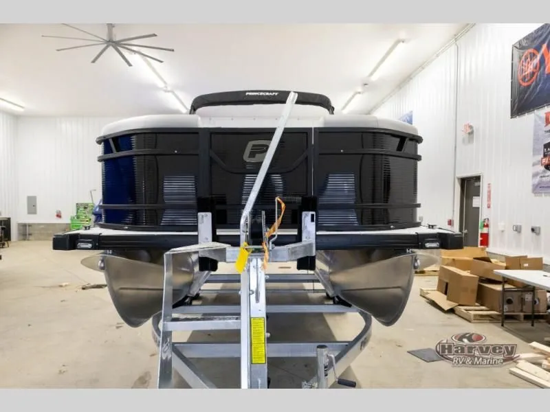 Slide: The Image of 2026 Vectra Classic 21 QL pontoon boat in a workshop. - 3