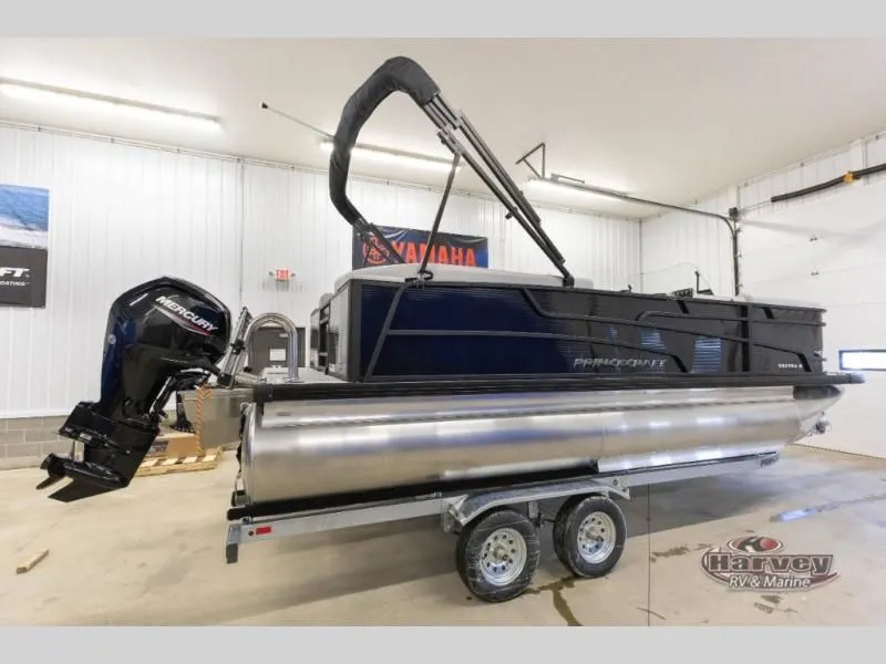 Slide: The Image of 2026 Vectra Classic 21 QL pontoon boat in warehouse. - 5