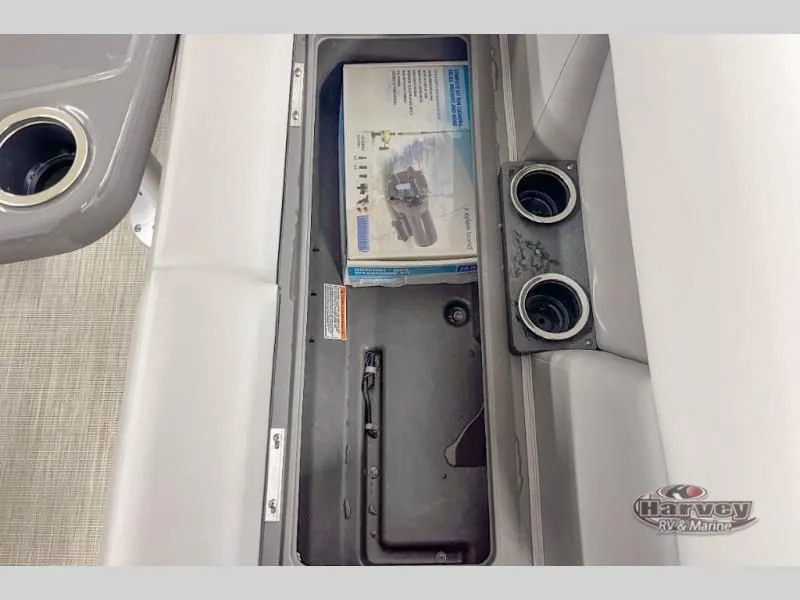Slide: The Image of Interior of Sportfisher Speed 21-4S 2026 with storage and cup holders. - 16