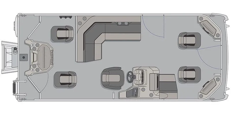 Slide: The Image of Layout of the 2026 Sportfisher Speed 21-4S boat model. - 2